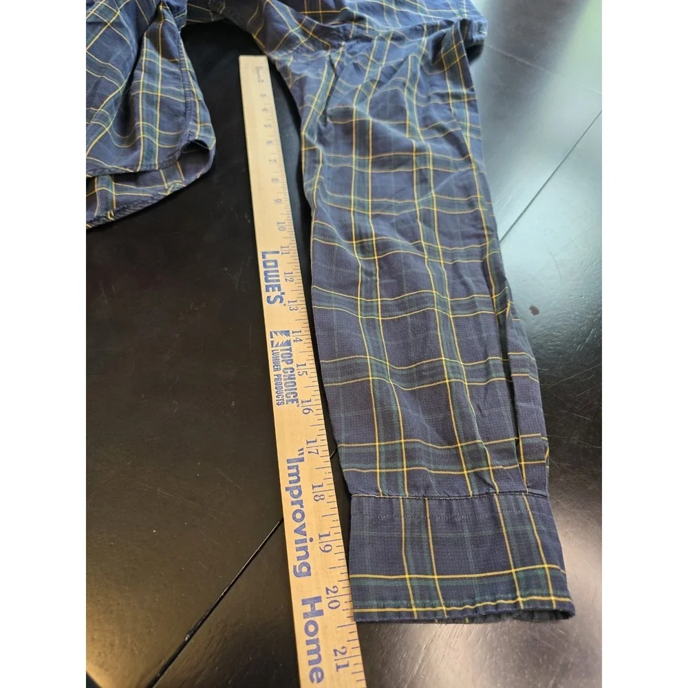 Polo Ralph Lauren Shirt Mens Large Blue Green Plaid Button Up Pony Preppy Casual